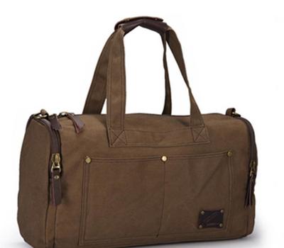 工廠訂制大容量復(fù)古帆布旅行包 出差單肩手提行禮包