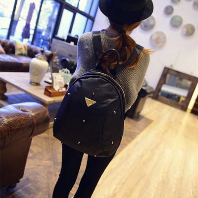 雙肩包韓版休閑女包 時尚鉚釘背包 潮流英倫&hellip;-堆糖,美好生活研究所