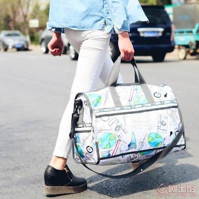 【DITD歐美時尚印花大手提旅行包防水折疊行李袋拎包登機包潮休閑大包0573